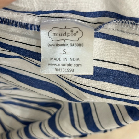 Mud Pie 100% Cotton Blue Ikat Elgin Swing Dress-Cover Up Small - Picture 7 of 8